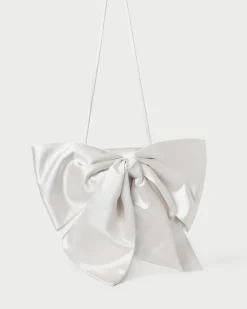 Online Loeffler Randall Violet Satin Bow Crossbody Cream