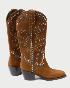 Hot Loeffler Randall Wilder Cacao Studded Suede Boot Cacao/Silver /><noscript><img width=